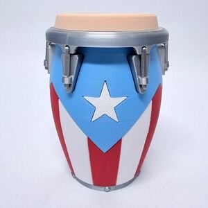 Puerto Rico Flag Conga Drum 3D Printed Can Holder Decorative Vessel